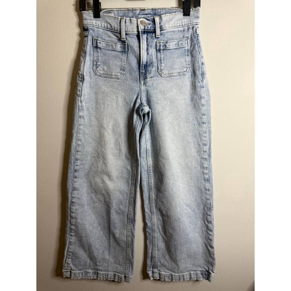 Women's GAP Light Blue High Rise Stride Ankle Wide Leg Jeans 25 - Picture 2 of 4